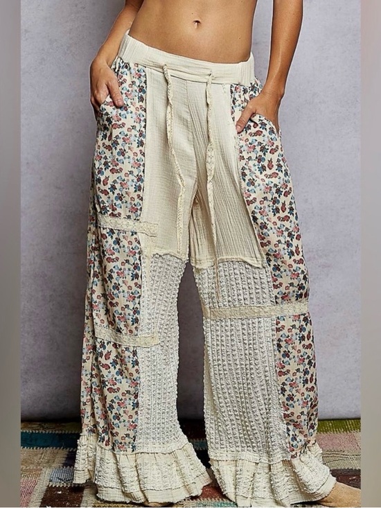 POL Pants - POL " Moonlit Patchwork " Ruffle Pants - Size Small